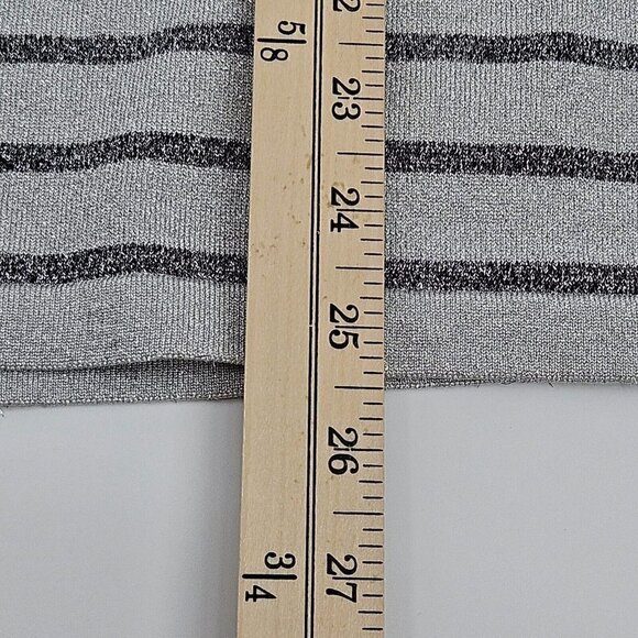 J. McLaughlin Ginger Metallic Stripe Sweater Silver Women’s Size S Preppy Party - Picture 8 of 11